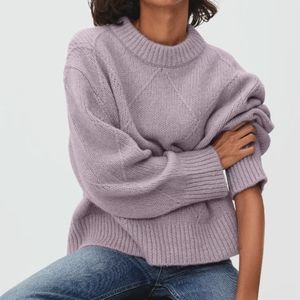 Everlane Lavender Purple Diamond Stitch Cloud Sweater sz S